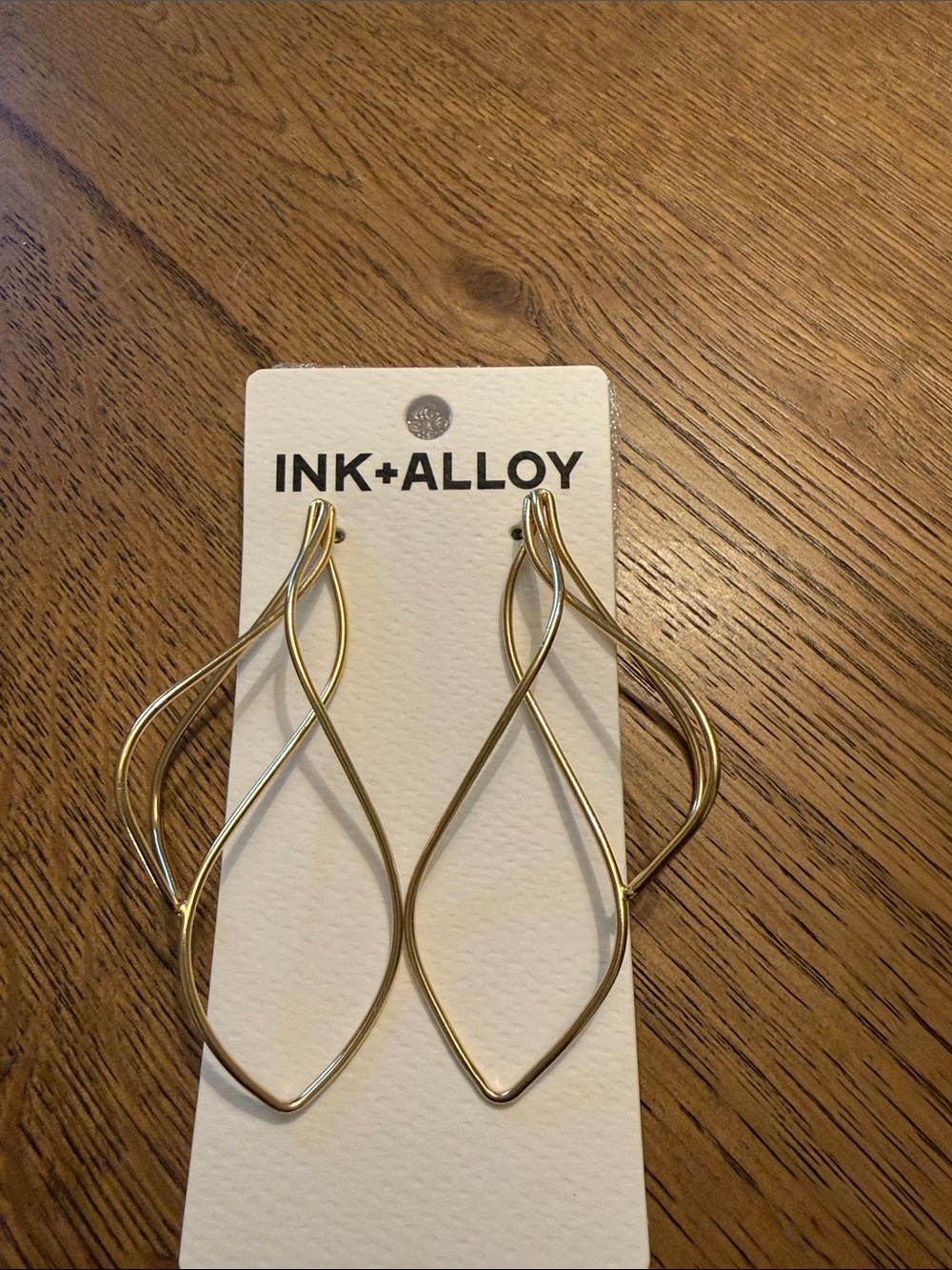 Ink + Alloy Gold Double-Twist Open Drop Earrings